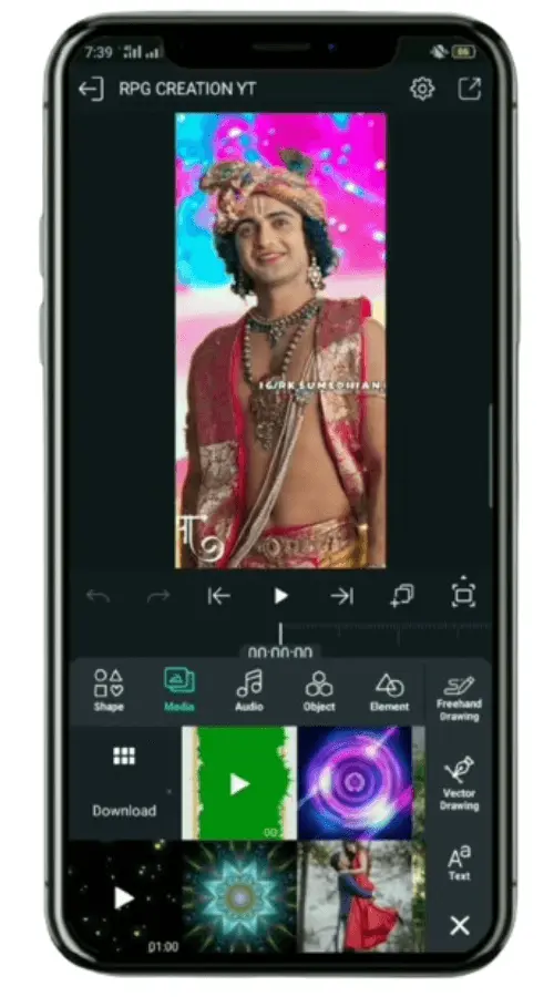 step 4: select video with green background