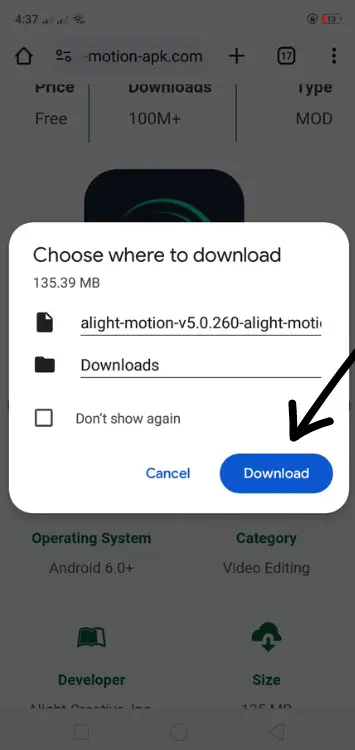 Step 2 A pop-up box will appear so click on download