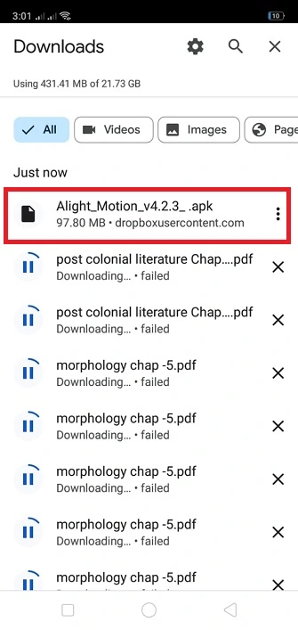 file is fully downloaded